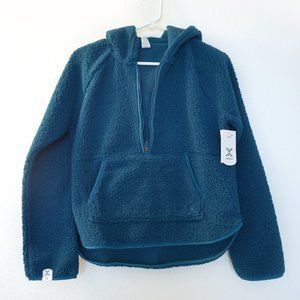 Women's Sherpa Pullover Hoodie in Tahoe Teal Size X-Small